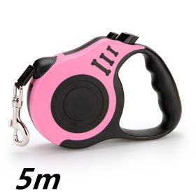 Pet Automatic Telescopic Traction Rope (Option: Pink-5M)